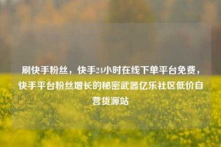 刷快手粉丝，快手24小时在线下单平台免费，快手平台粉丝增长的秘密武器亿乐社区低价自营货源站