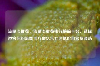 流量卡推荐，流量卡推荐排行榜前十名，选择适合你的流量卡方案亿乐社区低价自营货源站