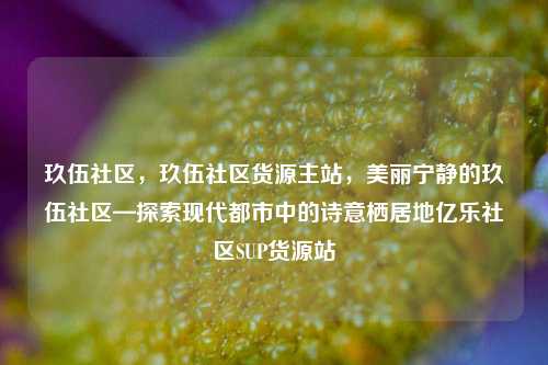 玖伍社区，玖伍社区货源主站，美丽宁静的玖伍社区—探索现代都市中的诗意栖居地亿乐社区SUP货源站  第1张
